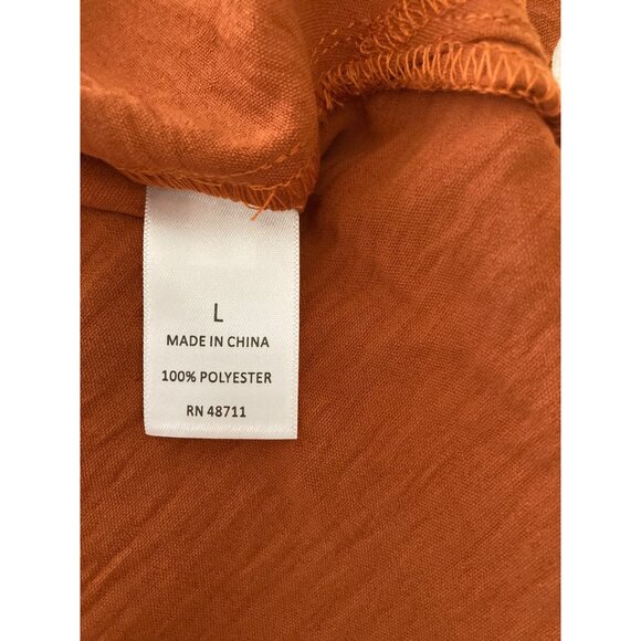 Ophelia Roe Button Front Belted Cinnamon Shirt Dress With Pockets Size Varies - Picture 8 of 9